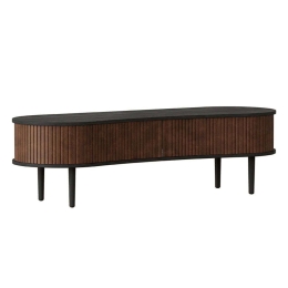 Έπιπλο Τηλεόρασης Audacious Faux Leather 5112C5601-6 140x46x40cm Black Oak-Brown Umage