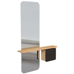 Καθρέπτης Τοίχου One More Look 5620C5620-2 78x15x118cm Oak-Anthracite Umage Ατσάλι,Ξύλο