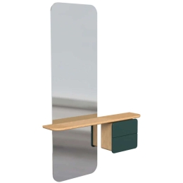 Καθρέπτης Τοίχου One More Look 5620C5620-3 78x15x118cm Oak-Green Umage Ατσάλι,Ξύλο