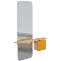 Καθρέπτης Τοίχου One More Look 5620C5620-6 78x15x118cm Oak-Yellow Umage Ατσάλι,Ξύλο