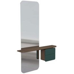 Καθρέπτης Τοίχου One More Look 5820C5620-3 78x15x118cm Dark Oak-Green Umage Ατσάλι,Ξύλο