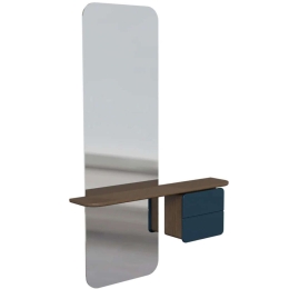 Καθρέπτης Τοίχου One More Look 5820C5620-4 78x15x118cm Dark Oak-Petrol Umage Ατσάλι,Ξύλο