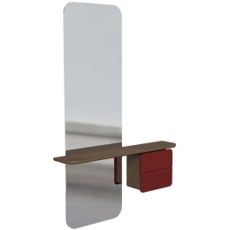 Καθρέπτης Τοίχου One More Look 5820C5620-5 78x15x118cm Dark Oak-Red Umage Ατσάλι,Ξύλο