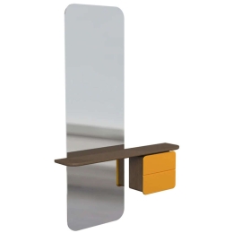 Καθρέπτης Τοίχου One More Look 5820C5620-6 78x15x118cm Dark Oak-Yellow Umage Ατσάλι,Ξύλο