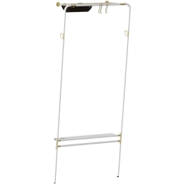 Κρεμάστρα Δαπέδου Lean On Me 5250 78x32x182cm Brass-White Umage Ατσάλι,Τεχνόδερμα