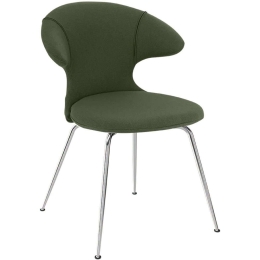 Καρέκλα Τραπεζαρίας Time Flies Horizons S 590-05C5901-2 57x59x83cm Green-Chrome Umage Ατσάλι,Polyester