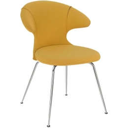 Καρέκλα Τραπεζαρίας Time Flies Horizons S 590-09C5901-2 57x59x83cm Yellow-Chrome Umage Ατσάλι,Polyester