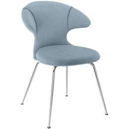 Καρέκλα Τραπεζαρίας Time Flies Horizons S 590-14C5901-2 57x59x83cm Light Blue-Chrome Umage Ατσάλι,Polyester