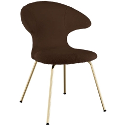 Καρέκλα Τραπεζαρίας Time Flies Teddy Bear 590-19C5901-1 57x59x83cm Brown-Brass Umage Ατσάλι,Polyester