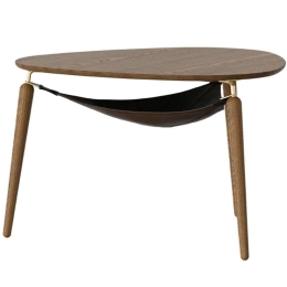 Τραπέζι Σαλονιού Hang Out 5770 Φ80x48,9cm Dark Oak-Brass Umage