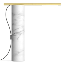 Φωτιστικό Επιτραπέζιο T.O 10754 7,5x33x33cm Dim Led 300lm 4,5W 3000K Marble White-Brass Pablo Designs