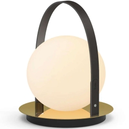 Φωτιστικό Επιτραπέζιο Επαναφορτιζόμενο Bola Lantern 10719 24,1x33cm Dim Led 280lm 3,2W Black-Brass Pablo Designs
