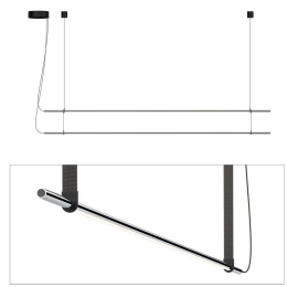 Φωτιστικό Οροφής - Ράγα T.O 2 Stack 2X10873/10875/10878 137x13cm Dim Led 750lm 10W 2700K Chrome-Graphite Pablo Designs