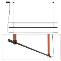 Φωτιστικό Οροφής - Ράγα T.O 3 Stack 3X10872/10877/2X10880 137x26cm Dim Led 750lm 10W 2700K Black-Orange Pablo Designs