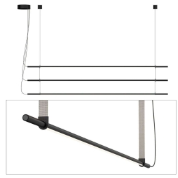 Φωτιστικό Οροφής - Ράγα T.O 3 Stack 3X10872/10876/2X10879 137x26cm Dim Led 750lm 10W 2700K Black-Grey Pablo Designs