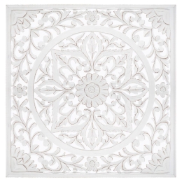 Διακοσμητικό τοίχου Fanny pakoworld MDF λευκό 90.5x90.5εκ