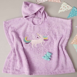Πόντσο Βρεφικό Με Κουκούλα Unicorn Magic Lilac Palamaiki