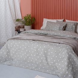 Σεντόνια Fleck (Σετ 4τμχ) Grey Palamaiki Υπέρδιπλο 240x260cm 100% Βαμβάκι