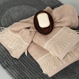 Πετσέτες Harper (Σετ 3τμχ) Beige Palamaiki Σετ Πετσέτες 70x140cm 100% Βαμβάκι