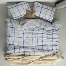 Σεντόνια FL6166 (Σετ 4τμχ) Blue Palamaiki King Size 265x260cm 100% Βαμβάκι