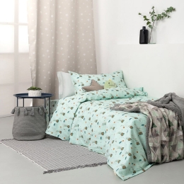 Σεντόνια Παιδικά MK747 (Σετ 3τμχ) Mint Palamaiki Μονό 160x260cm 100% Βαμβάκι