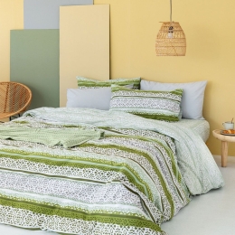 Σεντόνια FL6195 (Σετ 3τμχ) Green Palamaiki Ημίδιπλο 170x260cm 100% Βαμβάκι