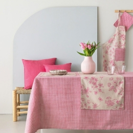 Τραπεζομάντηλο Tat10 Pink Palamaiki 150x140 Βαμβάκι-Πολυέστερ