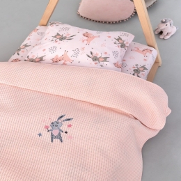 Κουβέρτα Βρεφική Candy Pink Palamaiki Αγκαλιάς 80x110cm 100% Βαμβάκι