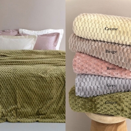 Κουβέρτα Aster Fleece Creme Palamaiki Ημίδιπλο 160x220cm Jacquard