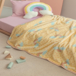 Κουβέρτα Βρεφική Cloudy Yellow-Multi Palamaiki Κούνιας 110x140cm Πολυέστερ