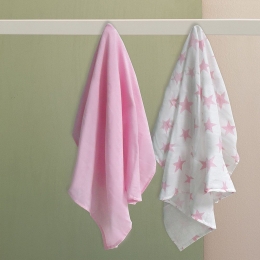 Πάνες - Μουσελίνες NB0143 Girl (Σετ 2τμχ) Pink Palamaiki 100% Βαμβάκι