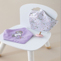Σαλιάρες Μπαντάνα New Baby NB0140 (Σετ 2τμχ) Girl Lila Palamaiki 100% Βαμβάκι