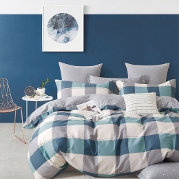 Σεντόνια Satin Days SD332 (Σετ 4τμχ) Blue Palamaiki Υπέρδιπλο 230x260cm 100% Βαμβακοσατέν