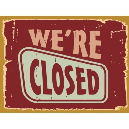 Vekrakis Πίνακας Ξύλινος “WE’RE CLOSED” 30Χ40Χ2 Μπορντώ