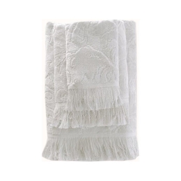 Πετσέτα Sienna White Ρυθμός Προσώπου 50x90cm 100% Βαμβάκι