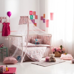 Παπλωματοθήκη Βρεφική Mouse Σετ 2τμχ Pink Vesta Home 120x160cm 100% Βαμβάκι