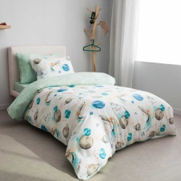 Παπλωματοθήκη Παιδική Space (Σετ 2τμχ) Multi Vesta Home Μονό 170x240cm 100% Βαμβάκι