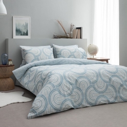Πάπλωμα Motif-2 Blue Vesta Home Διπλό 190x230cm Βαμβάκι-Πολυέστερ