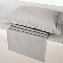 Σεντόνι Athena-304 Με Λάστιχο Light Grey Vesta Home Διπλό 160x240cm 100% Βαμβακοσατέν