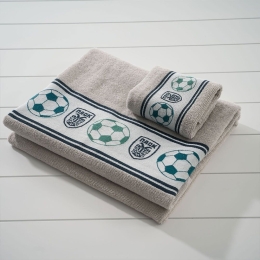 Πετσέτες Βρεφικές PAOK (Σετ 2τμχ) Grey Vesta Home Σετ Πετσέτες 70x140cm 100% Βαμβάκι