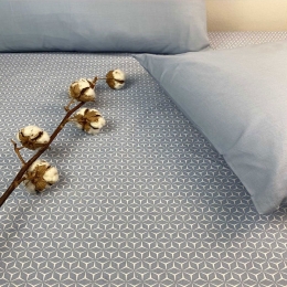 Σεντόνι Lidia 8435 (Σετ 2τμχ) Blue Astron Μονό 175x260cm 100% Βαμβάκι