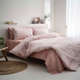 Παπλωματοθήκη Valeria-2 (Σετ 2τμχ) Rose Vesta Home Μονό 170x240cm 100% Βαμβάκι