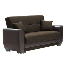 Καναπές 2Θέσιος Vera 167x89x84cm Brown 828-82-059 Τεχνόδερμα,Ύφασμα