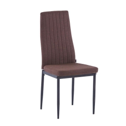 Καρέκλα 1001 42.5x44x96.5cm Brown Σετ 4τμχ Μέταλλο,Ύφασμα