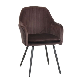 Πολυθρόνα C-987 58x60x86.5cm Brown Σετ 2τμχ Βελούδο, Μέταλλο