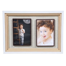 Κορνίζα 373-91-900 2 Θέσεων 20x30 8266-2 Beige Ξύλο