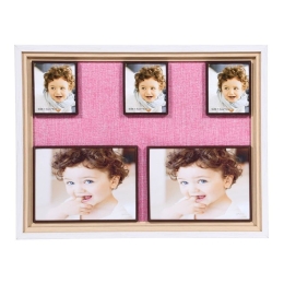 Κορνίζα 5 Θέσεων 373-91-907 30x40 8266-5 Pink Ξύλο