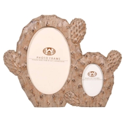 Κορνίζα Διπλή "Κάκτος" 19.5cm Brown 1-272-91-049 Etiquette Πολυρεσίνη