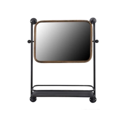 Καθρέφτης Με Ράφι 49x14x64cm Black Gold 1-157-00-012 Etiquette Μέταλλο
