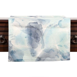 Τραβέρσα "Κύμα" Light Blue-Blue Etiquette 35X137 Ύφασμα